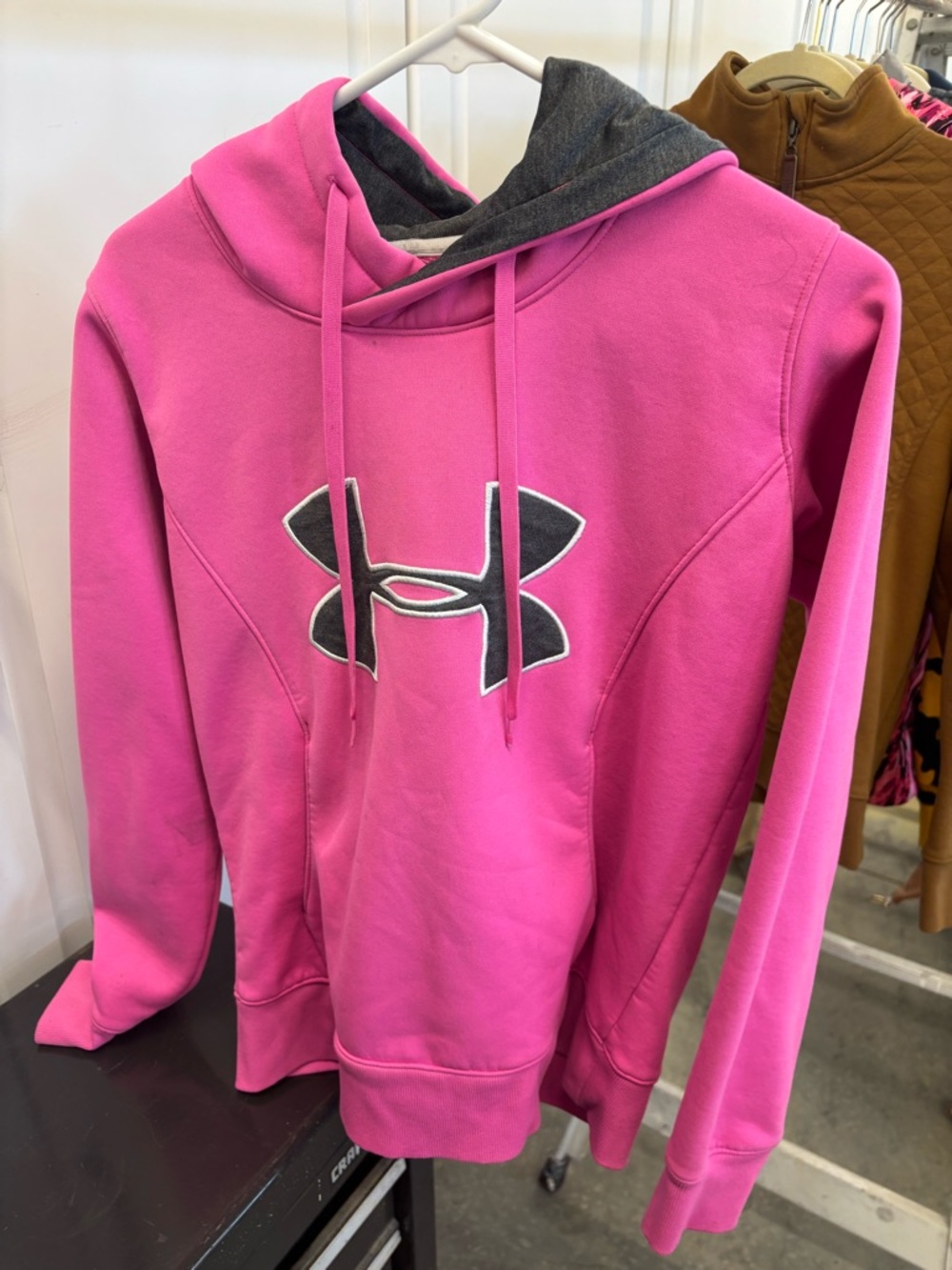 Under Armour Pink Hoodie with Gray Logo